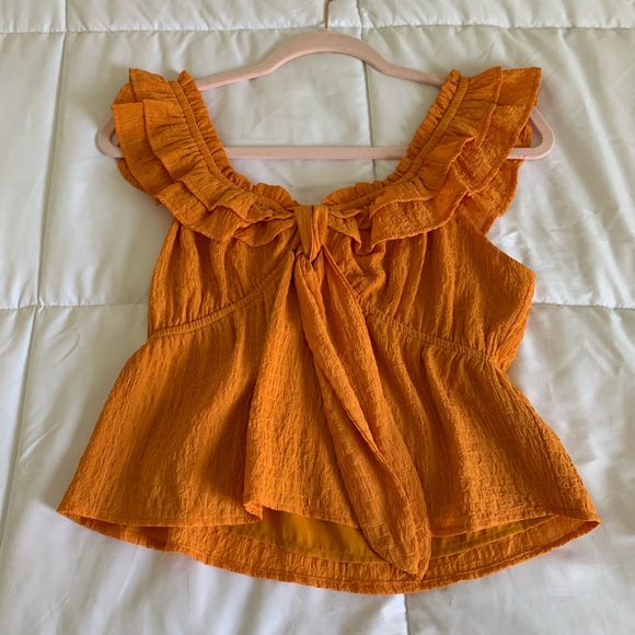 Orange Ruffle Top - Picture 2 of 2